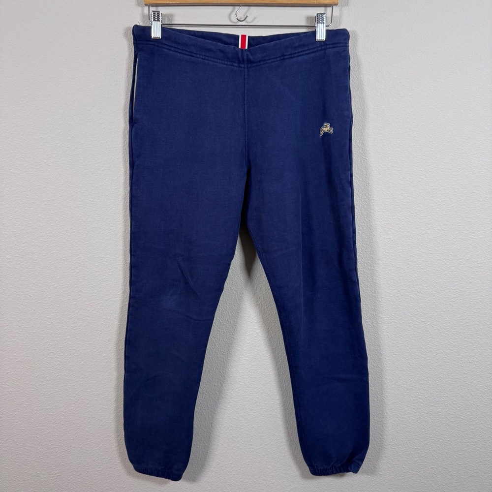 Tracksmith Trackhouse Sweatpants Navy Blue Gold Hare Logo Joggers Men's XS